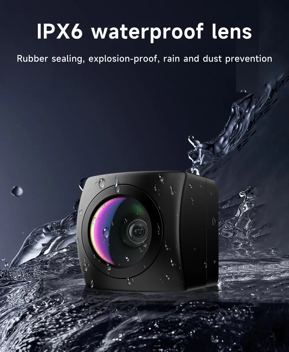 High-resolution IPX6 waterproof backup camera for enhanced rearview visibility.