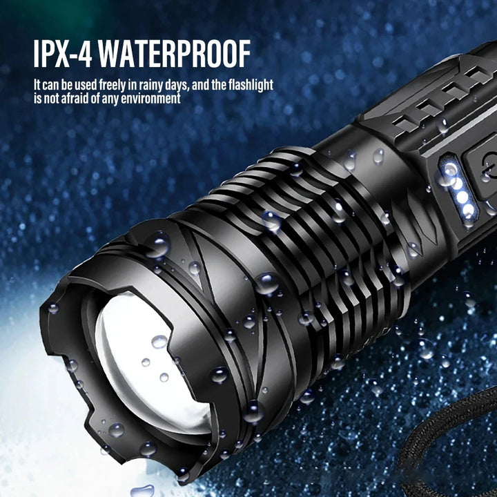 Durable waterproof LED flashlight designed for outdoor and emergency use.