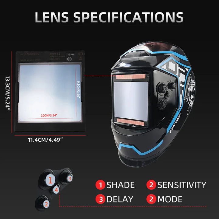 High-Quality Welding Lens with Adjustable Shade, Sensitivity, and Delay Modes