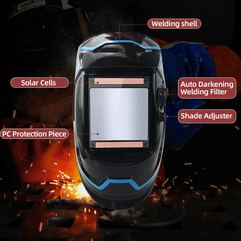 Welding Helmet Lens Features – Solar Cells, Auto Darkening Filter, and Shade Adjuster