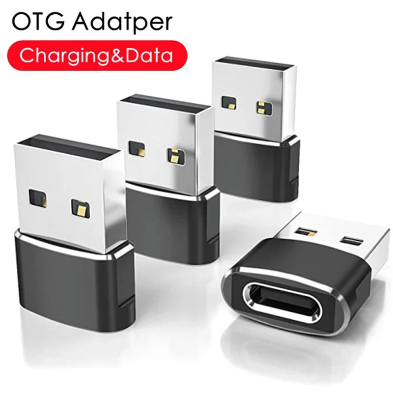 USB to Type C OTG Adapter Set - Fast Charging & Data Transfer Converter.