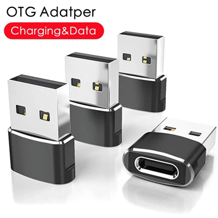 USB to Type C OTG Adapter Set - Fast Charging & Data Transfer Converter.