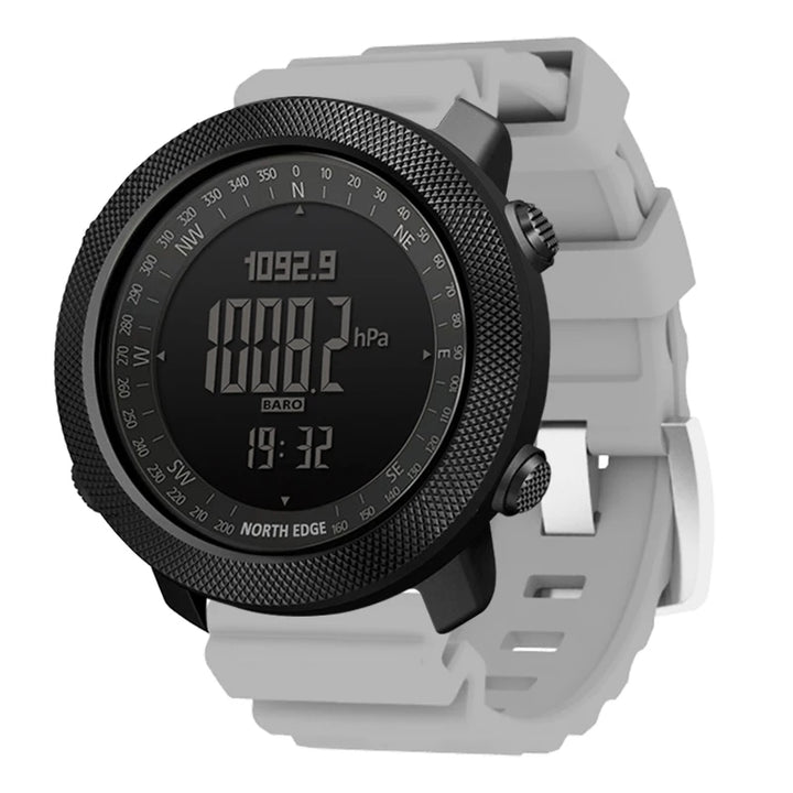 NORTH EDGE Apache outdoor sports watch with a sleek grey band for a stylish yet functional look.