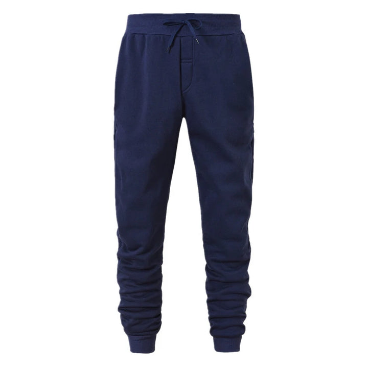 A pair of navy blue men's sweatpants, ideal for sports, jogging, and everyday casual wear.
