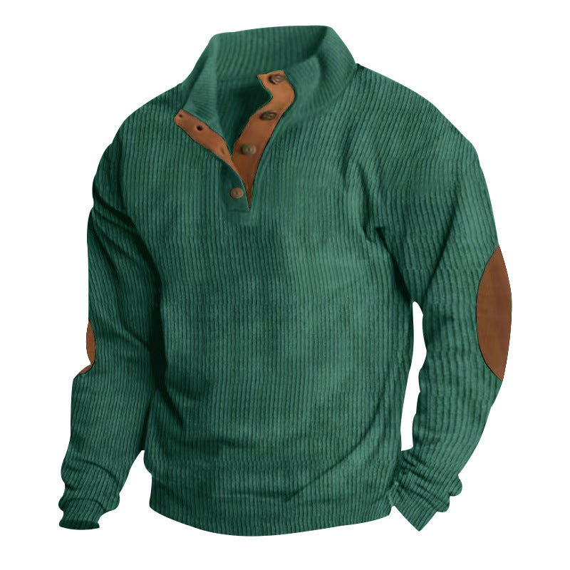 SmartGearPros Color block Corduroy Pullover – Retro Patchwork Pullover for Bold Everyday Style