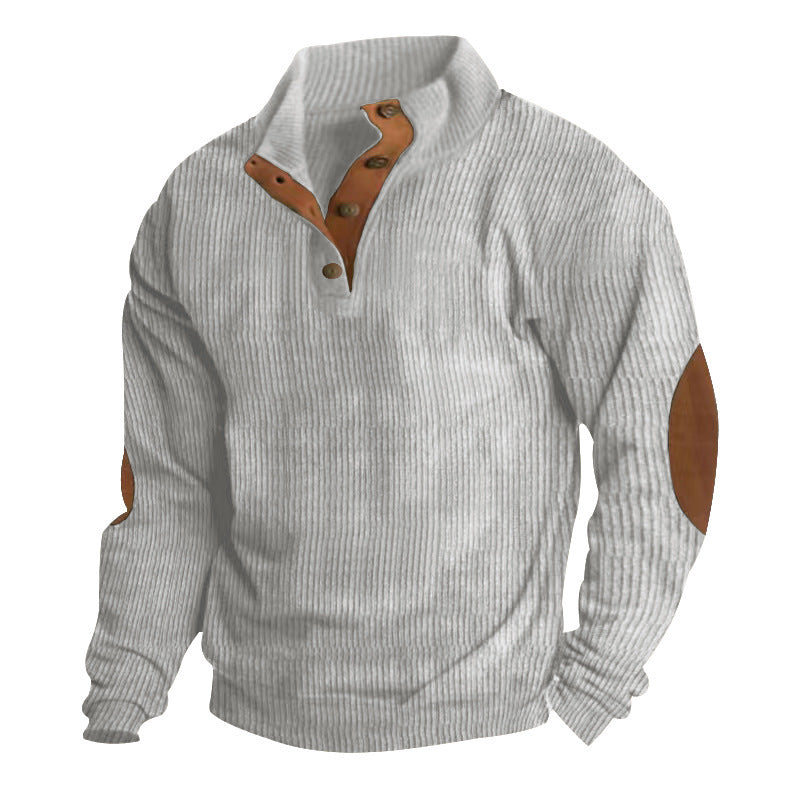 SmartGearPros Color block Corduroy Pullover – Retro Patchwork Pullover for Bold Everyday Style
