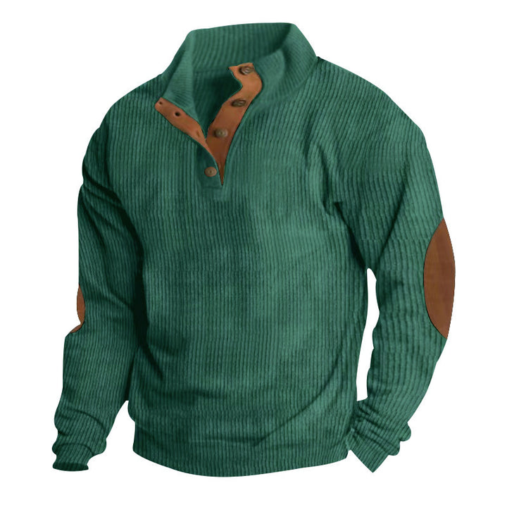 SmartGearPros Color block Corduroy Pullover – Retro Patchwork Pullover for Bold Everyday Style