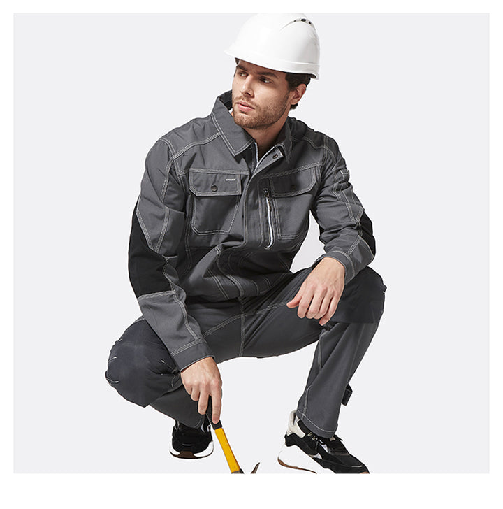 Swedish Baoshiji B129 Kneecap Protection Parka Wear Resistant Wear Resistant Labor Protection Solid Maintenance Ship Work Clothes Work Pants product image showing features or usage