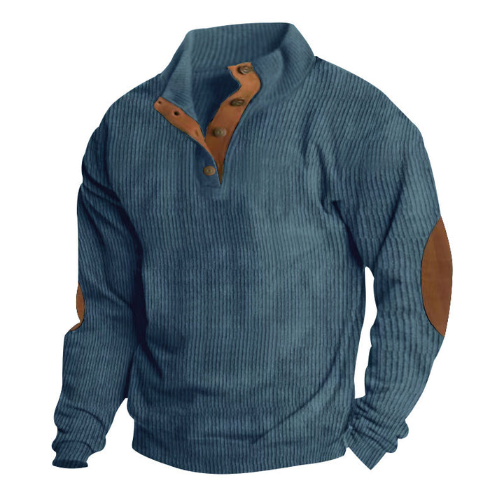 SmartGearPros Color block Corduroy Pullover – Retro Patchwork Pullover for Bold Everyday Style