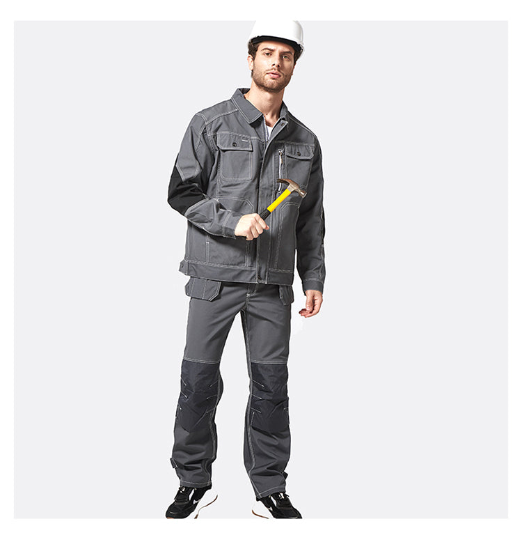 Swedish Baoshiji B129 Kneecap Protection Parka Wear Resistant Wear Resistant Labor Protection Solid Maintenance Ship Work Clothes Work Pants product image showing features or usage
