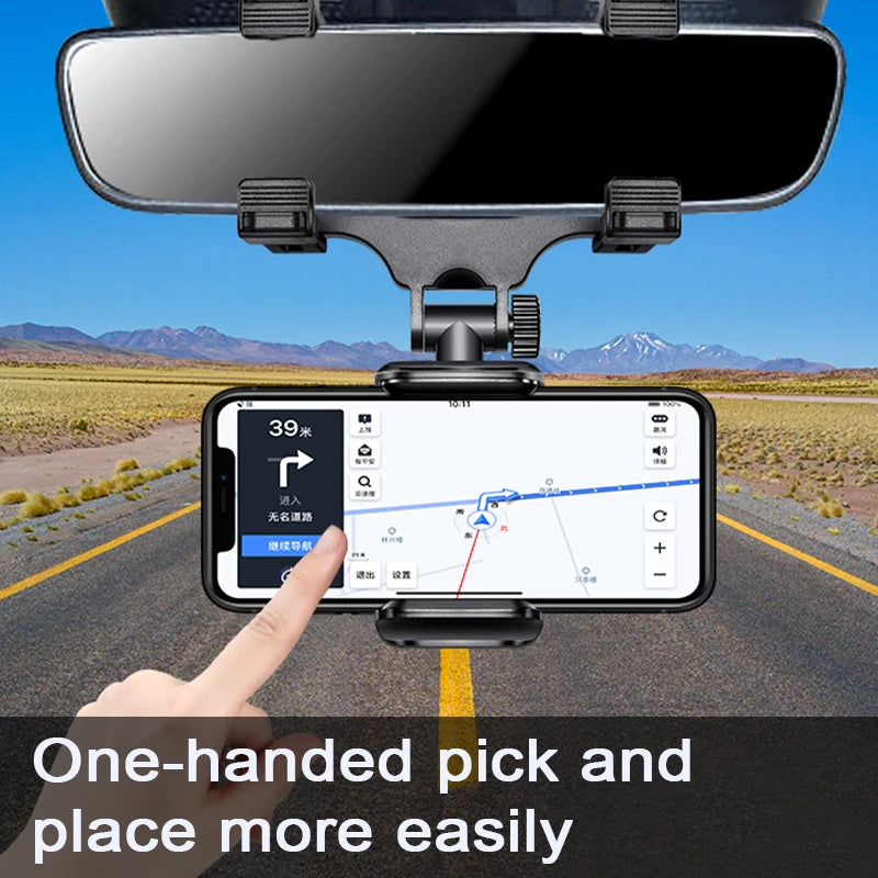: Demonstrating the convenience of one-handed phone placement and removal.