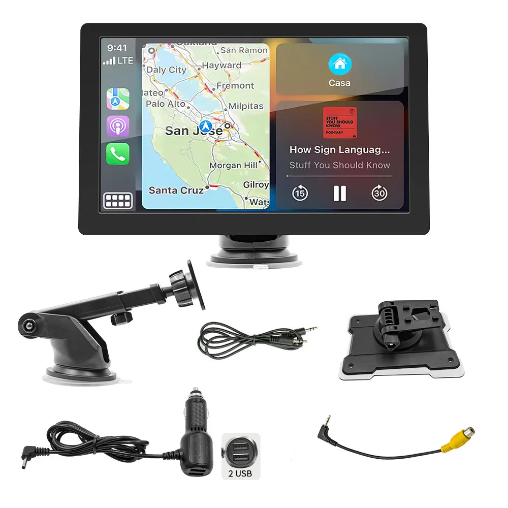 Included accessories such as power cables, mounting brackets, and connectors.