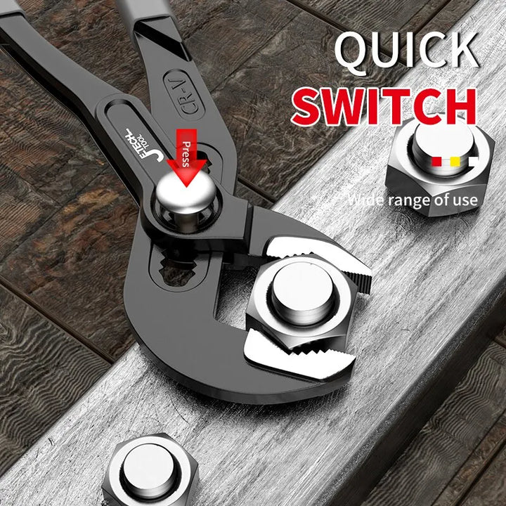 Close-up of the quick-switch mechanism for fast adjustments.