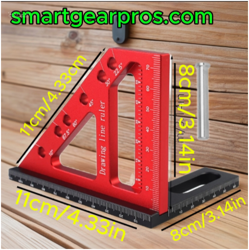 Red scribing ruler on SmartGearPros-branded background, showing 87mm scale