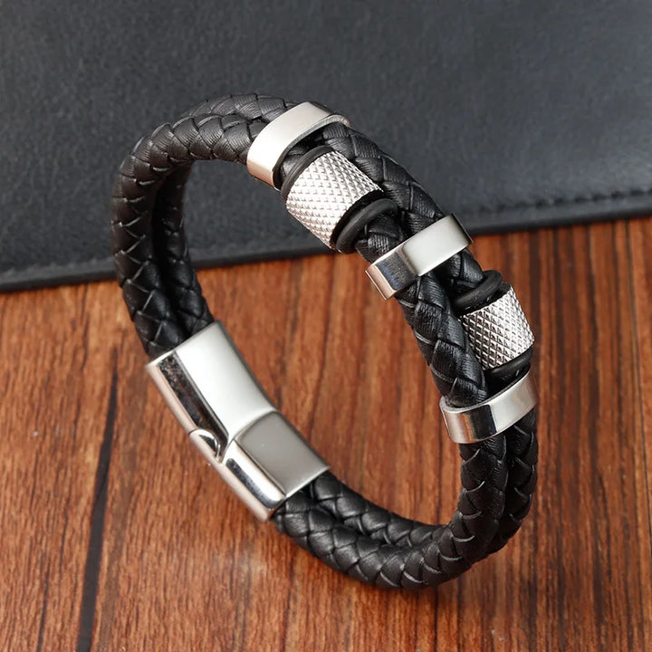 SmartGearPros Men's Rope Bracelet – Stainless Steel Charm Wristband for Style, Strength & Gifting