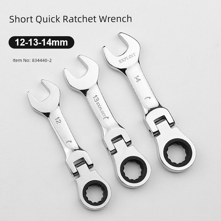 SmartGearPros Short Handle Fast Ratchet Wrench – Dual-Purpose, Labor-Saving, Offset Spanner (10-13mm)