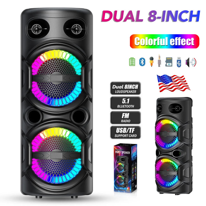 SmartGearPros 3000W Bluetooth Speaker – Portable Subwoofer Boombox with Deep Bass, LED Lights & Mic Support