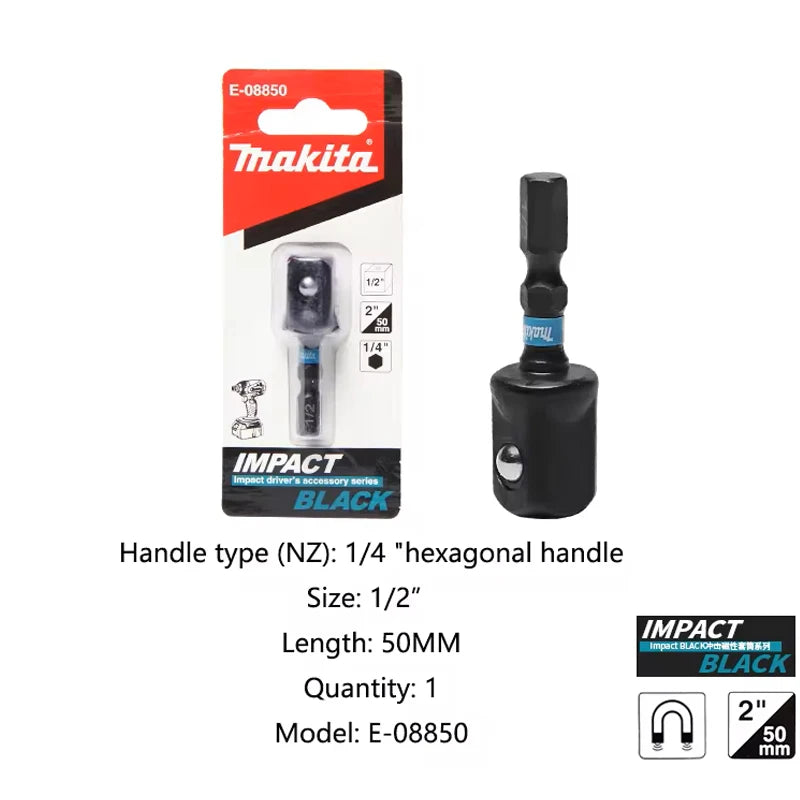 Makita E-08850 Impact Socket Adaptor – 1/2" Drive to 1/4" Hex Shank