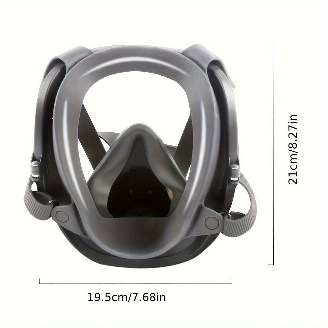 Diving mask with measurements on a white background