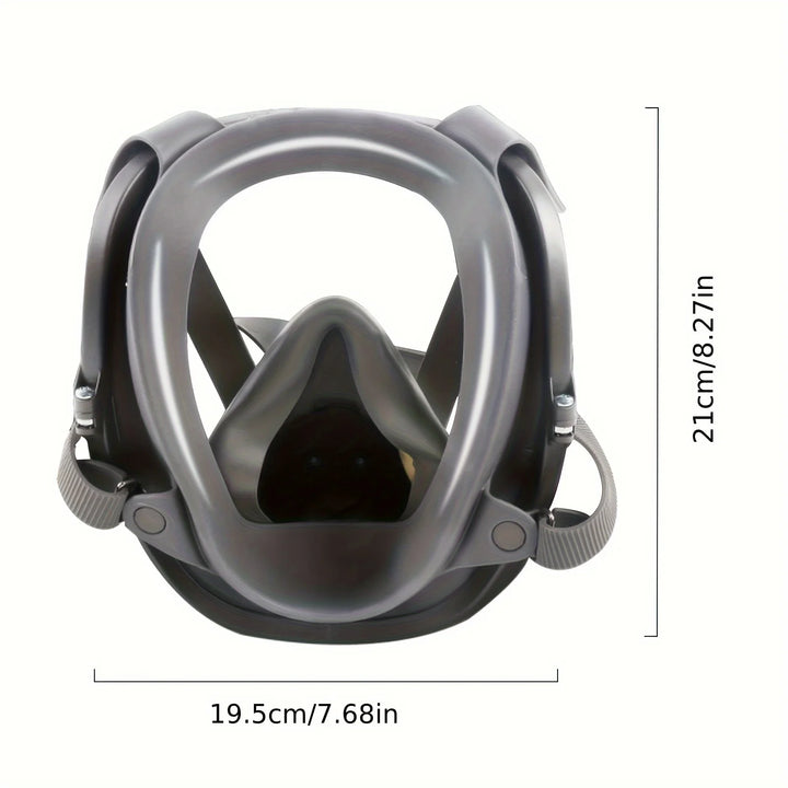 Diving mask with measurements on a white background