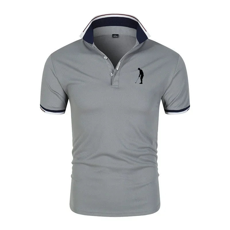 AoFuson Wolf Men's Breathable Golf Polo Shirt – Short Sleeve Summer Top