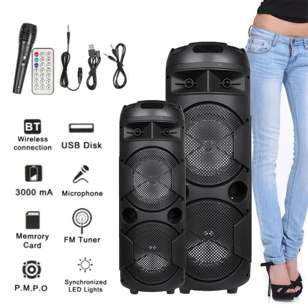 SmartGearPros 6000W Bluetooth Speaker – Portable Subwoofer with Deep Bass, LED Lights & Mic Support