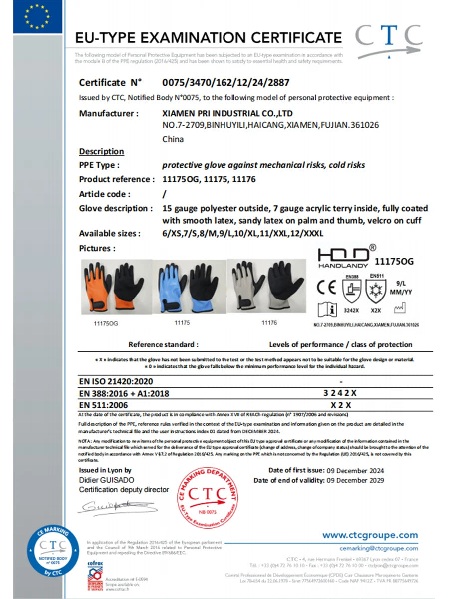 Handlandy Waterproof Work Gloves For Cold Weather Fully Submerged Rubber Warm Lining Winter Outdoor Work Gloves product image showing features or usage