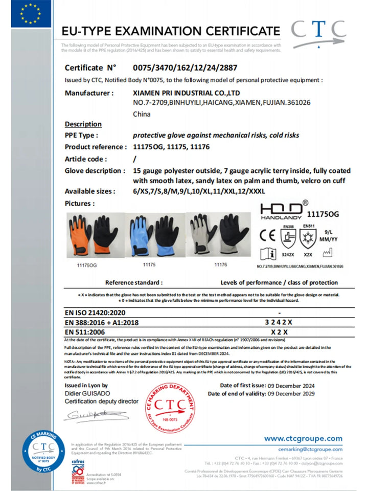 Handlandy Waterproof Work Gloves For Cold Weather Fully Submerged Rubber Warm Lining Winter Outdoor Work Gloves product image showing features or usage