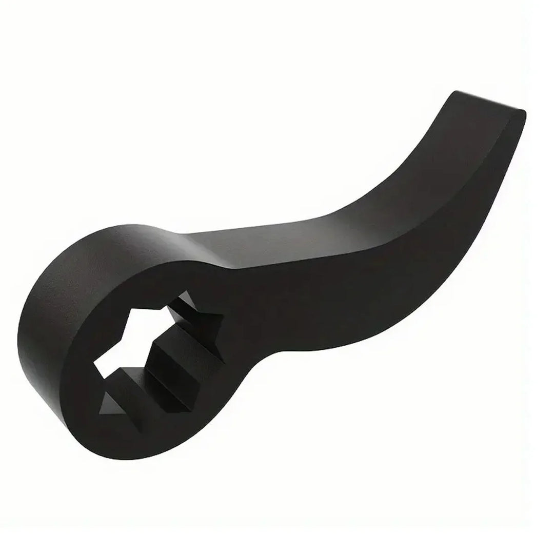 Black metal bracket on a white background