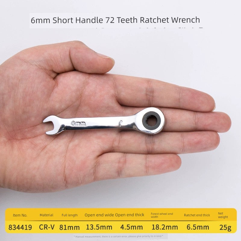 SmartGearPros Short Handle Fast Ratchet Wrench – Dual-Purpose, Labor-Saving, Offset Spanner (10-13mm)