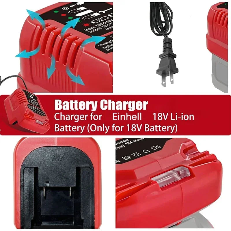 SmartGearPros Mini Li-ion Battery Charger - 12V/24V Portable Multi-Plug Power Adapter