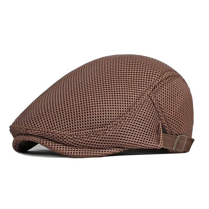 1Pc Mens Casual Hat Berets Caps For Spring Summer Autumn Flat Cap Breathable Mesh Cap Flat Peaked Beret Hats Golf Hat product image showing features or usage