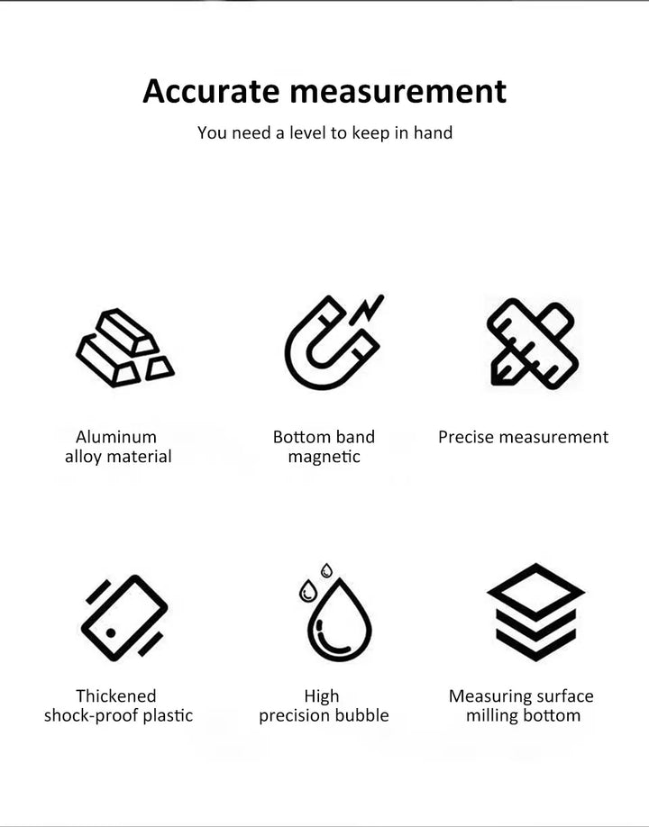 SmartGearPros 3-in-1 Magnetic Spirit Level – 0°/45°/90° Angle Tool with Precision Bubble Vials
