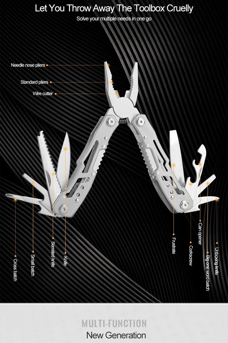 SmartGearPros Folding Multi-Tool – Pliers, Knife, Screwdriver & More in Pocket-Size Stainless Steel Kit