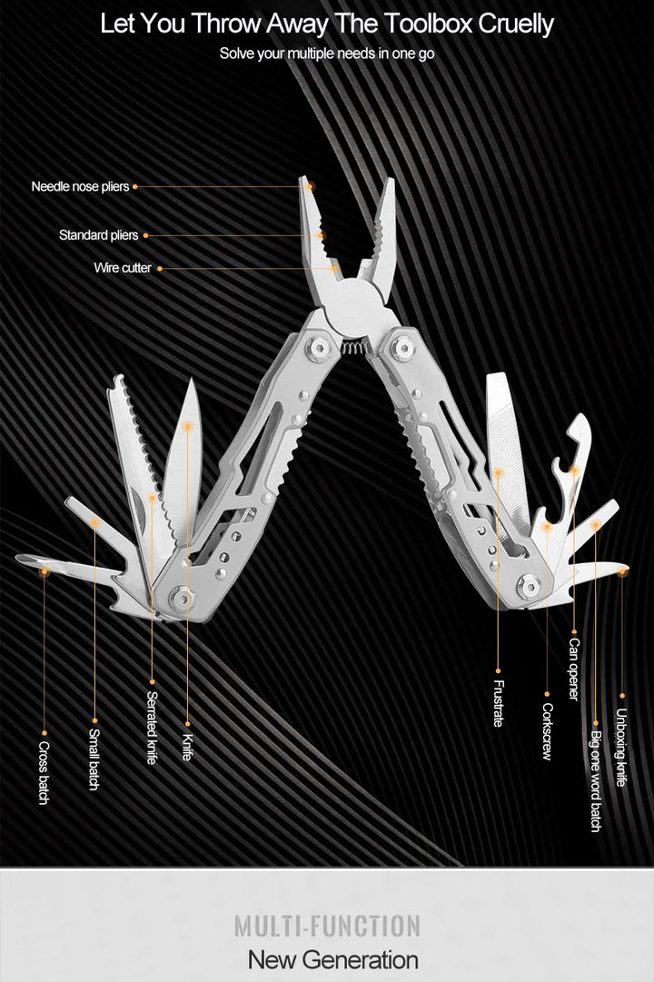 SmartGearPros Folding Multi-Tool – Pliers, Knife, Screwdriver & More in Pocket-Size Stainless Steel Kit
