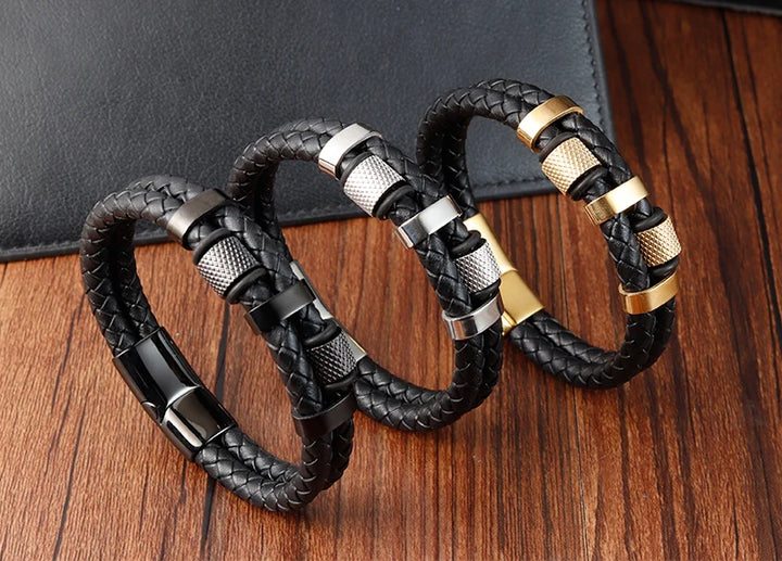 SmartGearPros Men's Rope Bracelet – Stainless Steel Charm Wristband for Style, Strength & Gifting