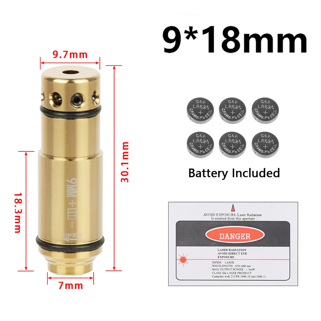 SmartGearPros Tactical 9mm/7.62x39 Training Laser Bullet - Dry Fire Bore Sight Snap Cap