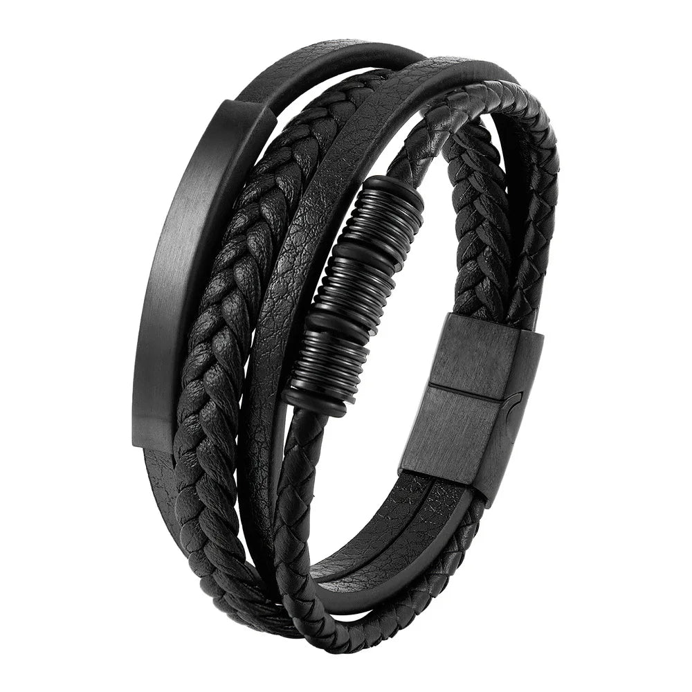SmartGearPros Men's Rope Bracelet – Stainless Steel Charm Wristband for Style, Strength & Gifting