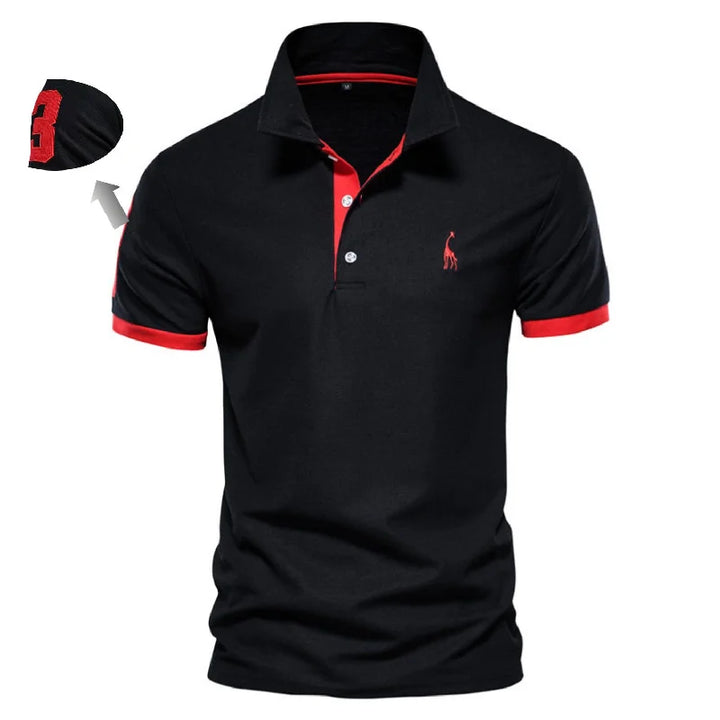 SmartGearPros Embroidered Polo – Men’s Cotton Shirt with Giraffe Design for Casual Class