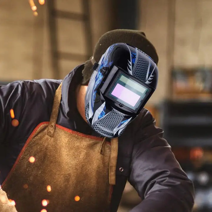 SmartGearPros Auto-Darkening Welding Helmet – Wide View Safety Hood