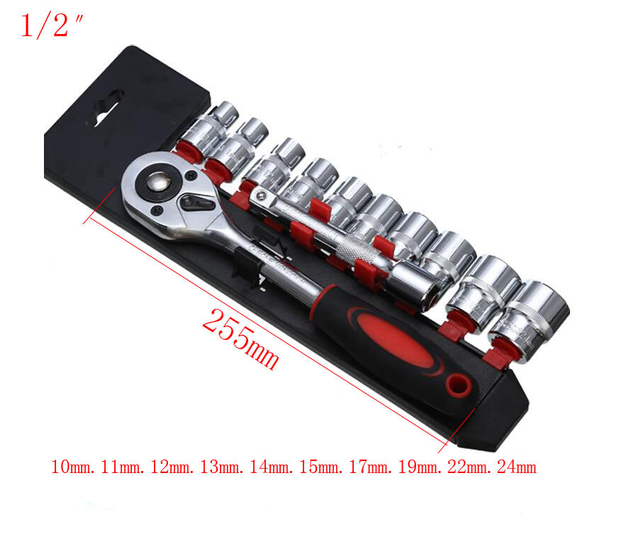 SmartGearPros 12-in-1 Heavy-Duty Ratchet & Socket Wrench Set – Chrome Vanadium Steel for Auto & Home Repairs | Professional & DIY Essential