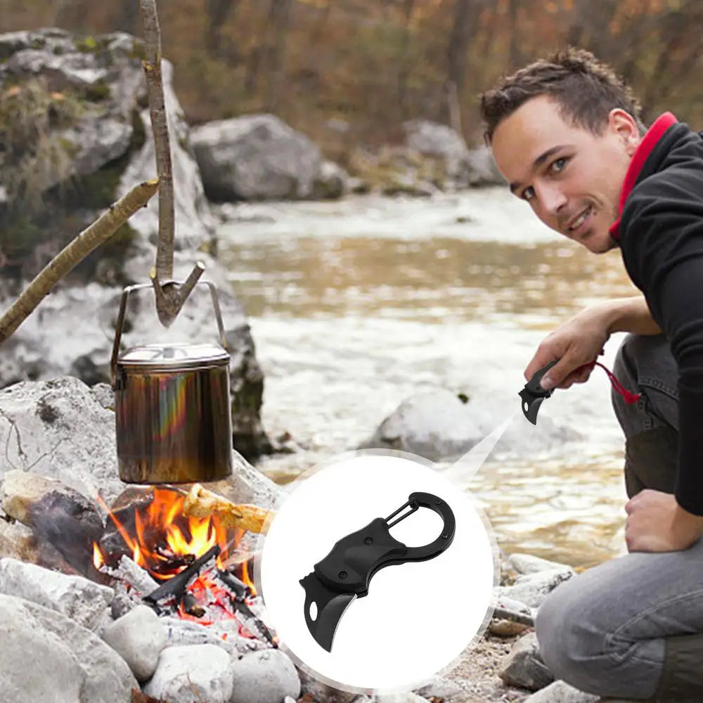 SmartGearPros Small Carabiner Folding Knife – Multi-Function Pocket Knife for Camping & Everyday Carry
