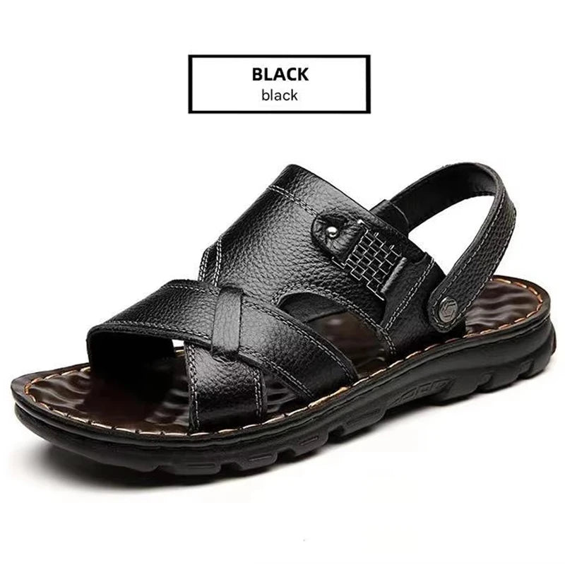 SmartGearPros LeatherStride Sandals - Genuine Cowhide Leather Beach Sandals