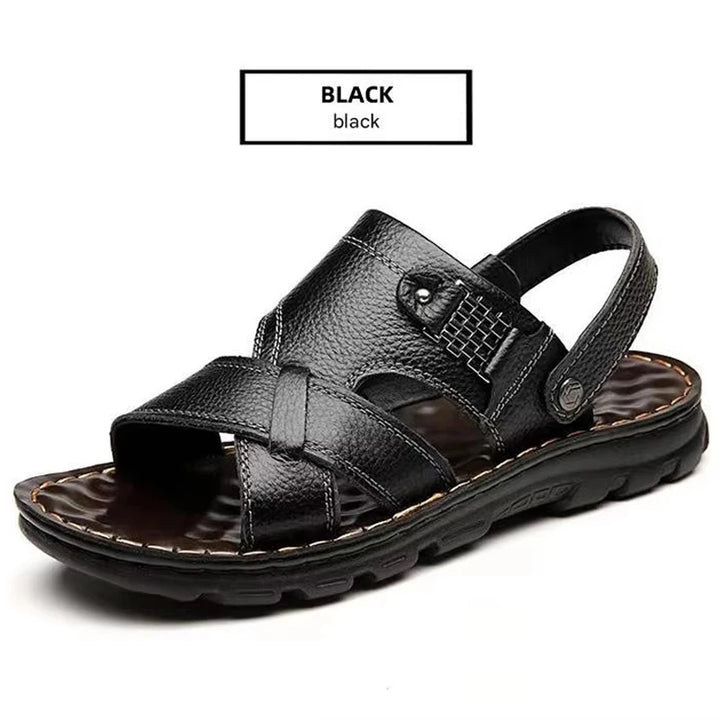 SmartGearPros LeatherStride Sandals - Genuine Cowhide Leather Beach Sandals