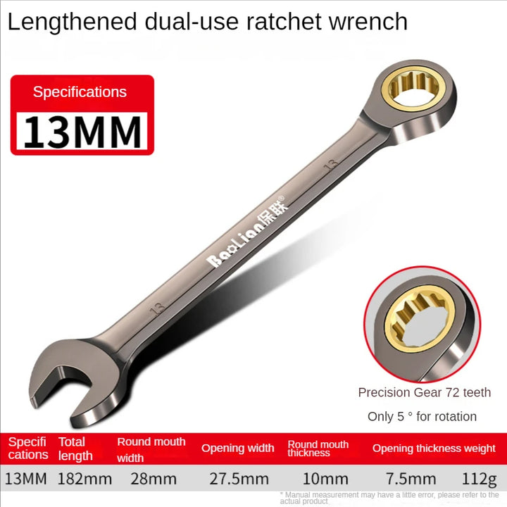 LIXIU Adjustable Torx Wrench – 8-22mm Ratchet Spanner Multi-Tool