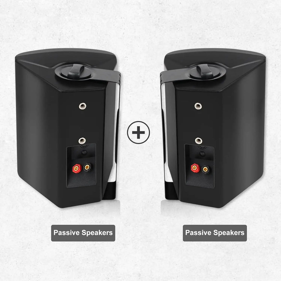 SmartGearPros Waterproof Wall-Mount Speakers – 5.25" Dual Bluetooth Outdoor/Indoor Pair, 300W with Mounting Brackets