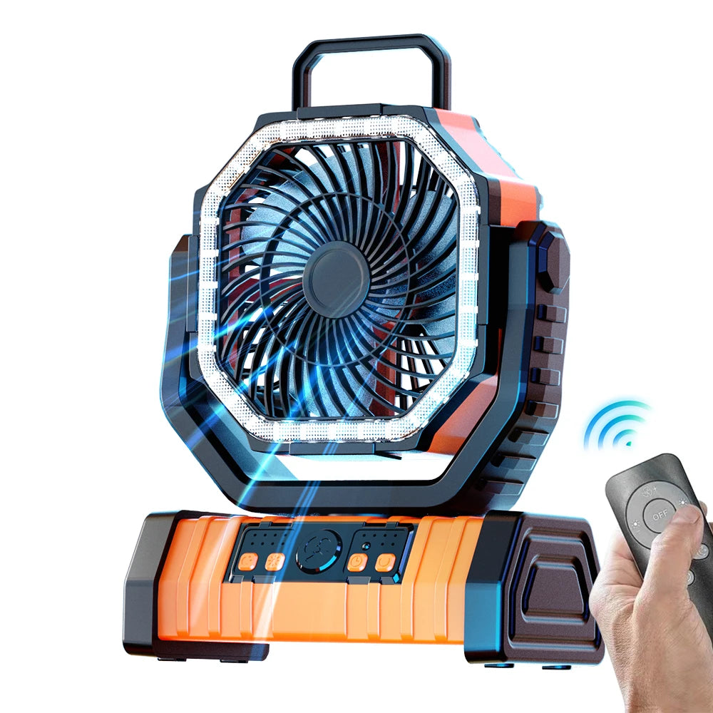 SmartGearPros 20000mAh Rechargeable Fan – Portable Cooling Power for Camping, Garage & Emergency Use