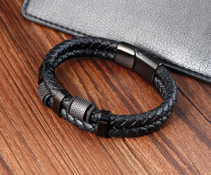 SmartGearPros Men's Rope Bracelet – Stainless Steel Charm Wristband for Style, Strength & Gifting