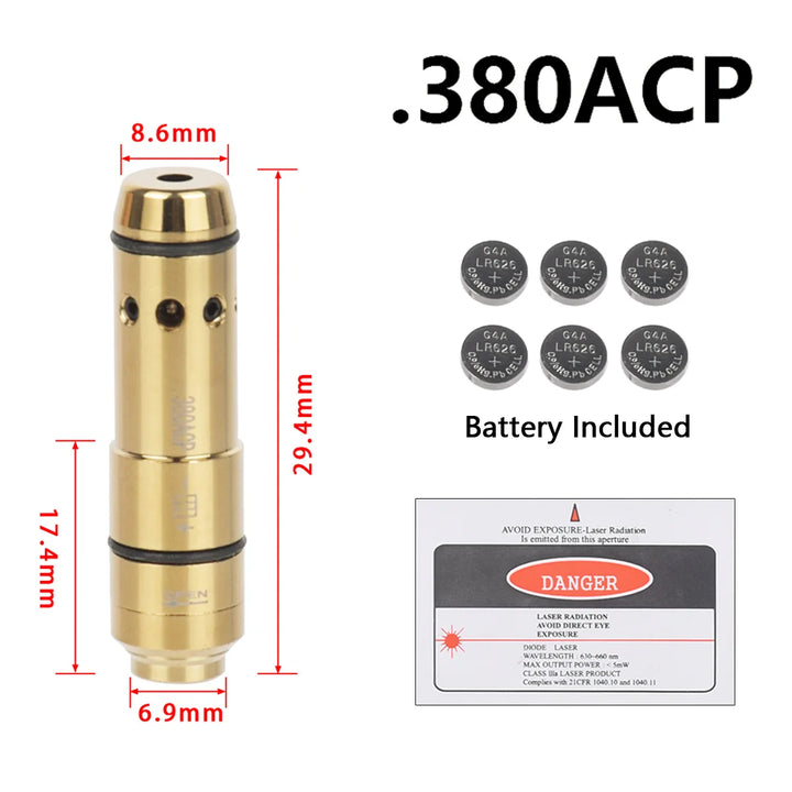 SmartGearPros Tactical 9mm/7.62x39 Training Laser Bullet - Dry Fire Bore Sight Snap Cap