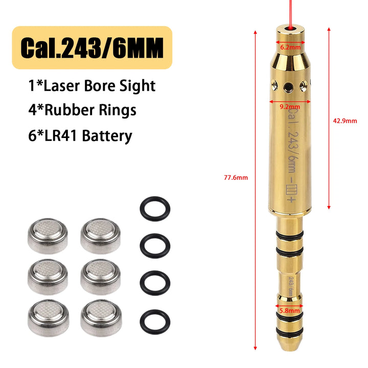 Laser Bore Sight – Red Dot Cartridge Boresighter for Multiple Calibers